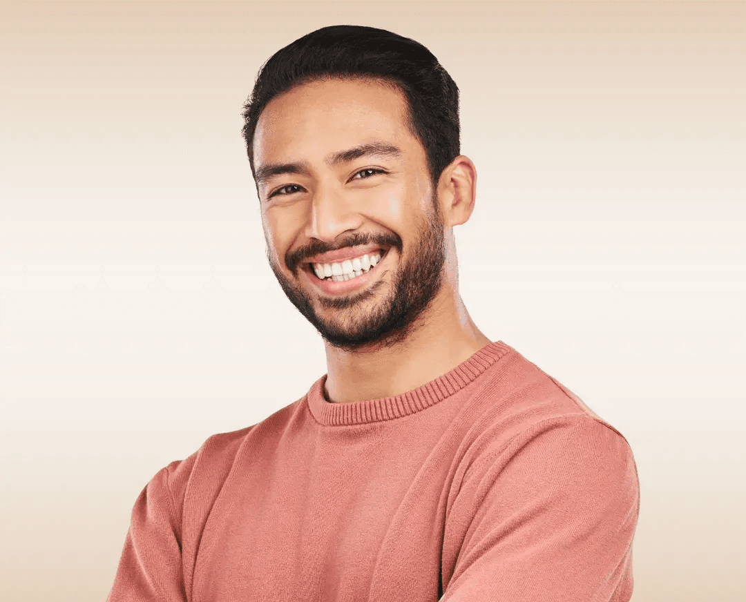 Man with a bright, straight smile after Six Month Smiles treatment